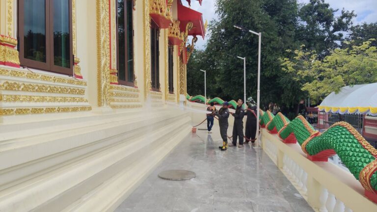 ล้างทำความสะอาดปรับปรุงภูมิทัศน์วัดป่าโพธิปักขิยธรรม